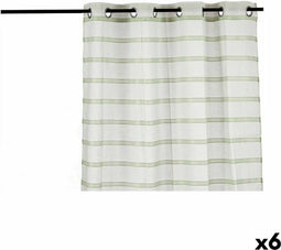 Gordijn Strepen Groen 140 x 0,1 x 260 cm (6 Stuks)