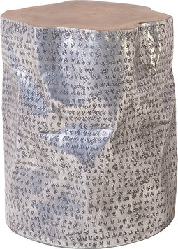 GORDON - Bijzettafel - Zilver - Teakhout