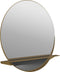 Gorillz Alien 60 - Wandspiegel met Plank - Ronde Hang Spiegel - 60 cm - Staal Goud - Gold