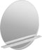 Gorillz Alien 80 - Ronde Hang Spiegel - Wandspiegel met Plank - 80 cm - Staal Wit
