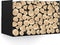 Gorillz Clark - Wandrek - Industrieel Wandrek van Metaal - Brandhout - Archiefkast - Zwart