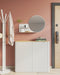 Gorillz Clever Wandspiegel met Plankje - spiegel rond - 85 x 56 cm - Wit