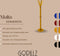 Gorillz Molto - Staande Kapstok - 18 kapstokhaken Staande Kleerhanger (175 x 35 x 40 cm) - Metaal- Goud
