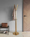 Gorillz Molto - Staande Kapstok - 18 kapstokhaken Staande Kleerhanger (175 x 35 x 40 cm) - Metaal- Goud