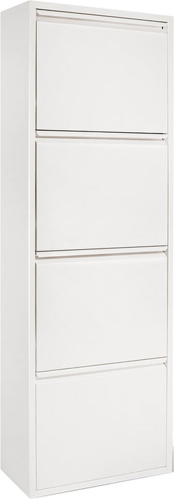 Gorillz Paw Fire - Schoenenrek Opbergrek – Schoenenkast - Schoenenkasten - 51 x 17 x 141 cm - Metaal - Wit