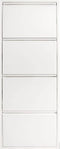 Gorillz Paw Fire - Schoenenrek Opbergrek – Schoenenkast - Schoenenkasten - 51 x 17 x 141 cm - Metaal - Wit