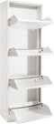 Gorillz Paw Fire - Schoenenrek Opbergrek – Schoenenkast - Schoenenkasten - 51 x 17 x 141 cm - Metaal - Wit