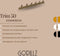 Gorillz Trim 50 Kapstok -12 haken (lengte) 55 cm - Metaal - Mat Goud