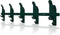 Gorillz Wandkapstok Origami - Wandkapstok - 20 haken - Groen