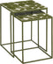 Mica Decorations Bologna Bijzettafel Buiten - Set van 2 - L38 x B38 x H48 cm - Metaal - Groen
