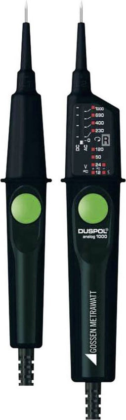 Gossen Metrawatt DUSPOL analog 1000 Tweepolige spanningstester CAT III 1000 V, CAT IV 600 V LED, Vibratie