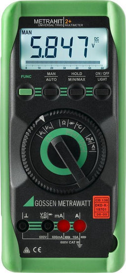 Gossen Metrawatt METRAHIT 2+ Multimeter Kalibratie (DAkkS) Digitaal CAT III 600 V Weergave (counts): 6000