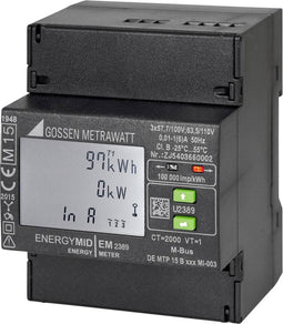 Gossen Metrawatt U2389-V025 kWh-meter 3-fasen met S0-interface Digitaal Conform MID: Ja 1 stuk(s)