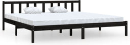 vidaXL - Bedframe - massief - grenenhout - zwart - 180x200 - cm