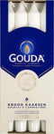 Gouda Dinerkaarsen Satijn Wit 24 cm - 8 Stuks
