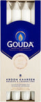 Gouda Dinerkaarsen Satijn Wit 24 cm - 8 Stuks
