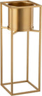 Gouden bloempot 22x22x70,5cm - Bloempot - Decoratie - Op staander