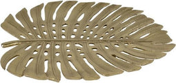 Gouden schaal bladvorm 30x36x5 cm