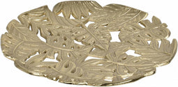 Gouden schaal met bladerpatroon 37x37x4 cm