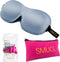 SMUG 3D Slaapmasker met Roze Oordopjes en Opbergzakje - 100% Verduisterend - Ergonomisch Oogmasker - Wink Print, Blauw