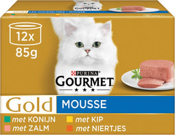 Gourmet Gold Fijne Mousse - Kip - Kattenvoer - 12 x 85 g