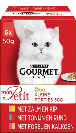 Gourmet Mon Petit Duo - Vis & Vlees - Kattenvoer - 6 x 50 g