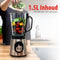 Alpina Blender - Smoothie 1.5L - Mixer 500W met Glazen Kan en 2 Snelheden - Antislip Voetjes