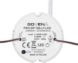 Govena Lighting PRO-DP-100-LT-LED Universele dimmer Geschikt voor lampen: LED-lamp, Halogeenlamp, Gloeilamp, Spaarlamp,