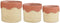 Mica Decorations Fugo - Mand - Zeegras - Roze (set van 3)