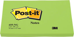 Memoblok 3M Post-it 655 76x127mm neon groen - 6 stuks