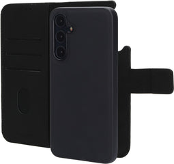 Mobiparts Galaxy A55 - 2 in 1 Wallet Case - Echt leer met uitneembare backcover - Zwart