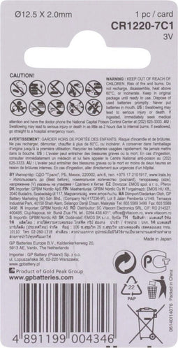 GP Batteries Lithium Cell CR1220