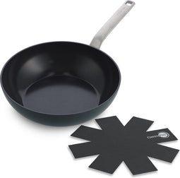 Greenpan Evolution Wok - Ø28cm - Met pannenbeschermer -Donkergroen - Inductie - PFAS-vrij