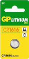GP Lithium knoopcel CR1616 blister 1