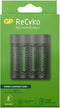 GP ReCyko Batterijlader - Snellader - (USB) M451 4-slot incl. 4 x AAA 950 mAh - Oplaadbare batterijen - Batterij oplader