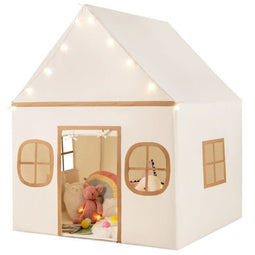 Coast Speeltent - Indoor Speelhuis met Sterrenlampjes - Beige en Bruin 120 x 101 x 143 cm