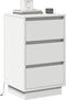 vidaXL - Nachtkastje - met - LED - Wit - 39x34,5x65 - cm - Gelaagd - Hout