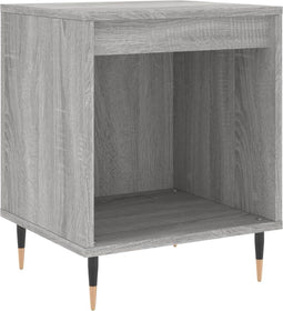 vidaXL - Nachtkastje - 40x35x50 - cm - bewerkt - hout - grijs - sonoma - eikenkleurig