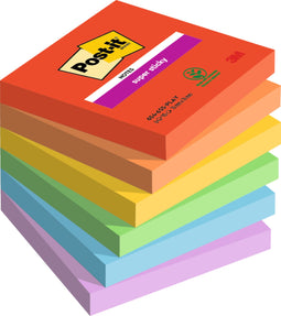 Post-it - Memoblok post-it 654 super sticky 76x76mm playful | 12 stuks