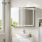 Eugad Badkamerkast met LED Spiegel en Touch Licht - Wit - 80 x 14,5 x 60 cm