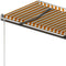 vidaXL - Luifel - handmatig - uittrekbaar - met - palen - 3x2,5 - m - geel - en - wit