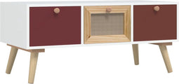 vidaXL - Salontafel - met - lades - 80x40x35,5 - cm - bewerkt - hout