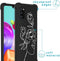 iMoshion Hoesje Geschikt voor Samsung Galaxy A41 Hoesje Met Koord - iMoshion Design Hoesje met Koord - Wit / Zwart / Woman Flower Black