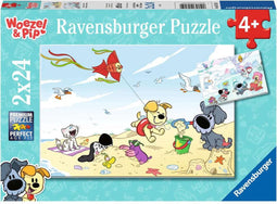 Ravensburger puzzel Woezel & Pip Zomer en winter - Legpuzzel - 2x24 stukjes