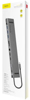 Baseus CATSXG0G - 11-in-1 USB-C Hub Station - 60W Power Delivery - Grijs