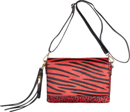 Legend Bags Mesola - Crossbody - Zebra/Cheetah Rood - One size