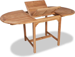 vidaXL - Tuintafel - verlengbaar - (110-160)x80x75 - cm - massief - teakhout