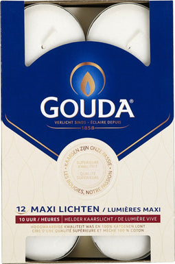 Gouda Waxinelichtjes Wit - 12 stuks