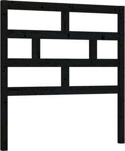 vidaXL - Hoofdbord - 106x4x100 cm - massief grenenhout - zwart