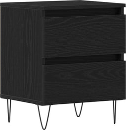 vidaXL - Nachtkastje - Zwart - Eiken - 40x35x50 - cm - Gefabriceerd - Hout